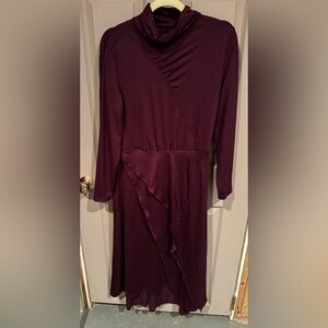 Chic Long Sleeve Maroon Dress